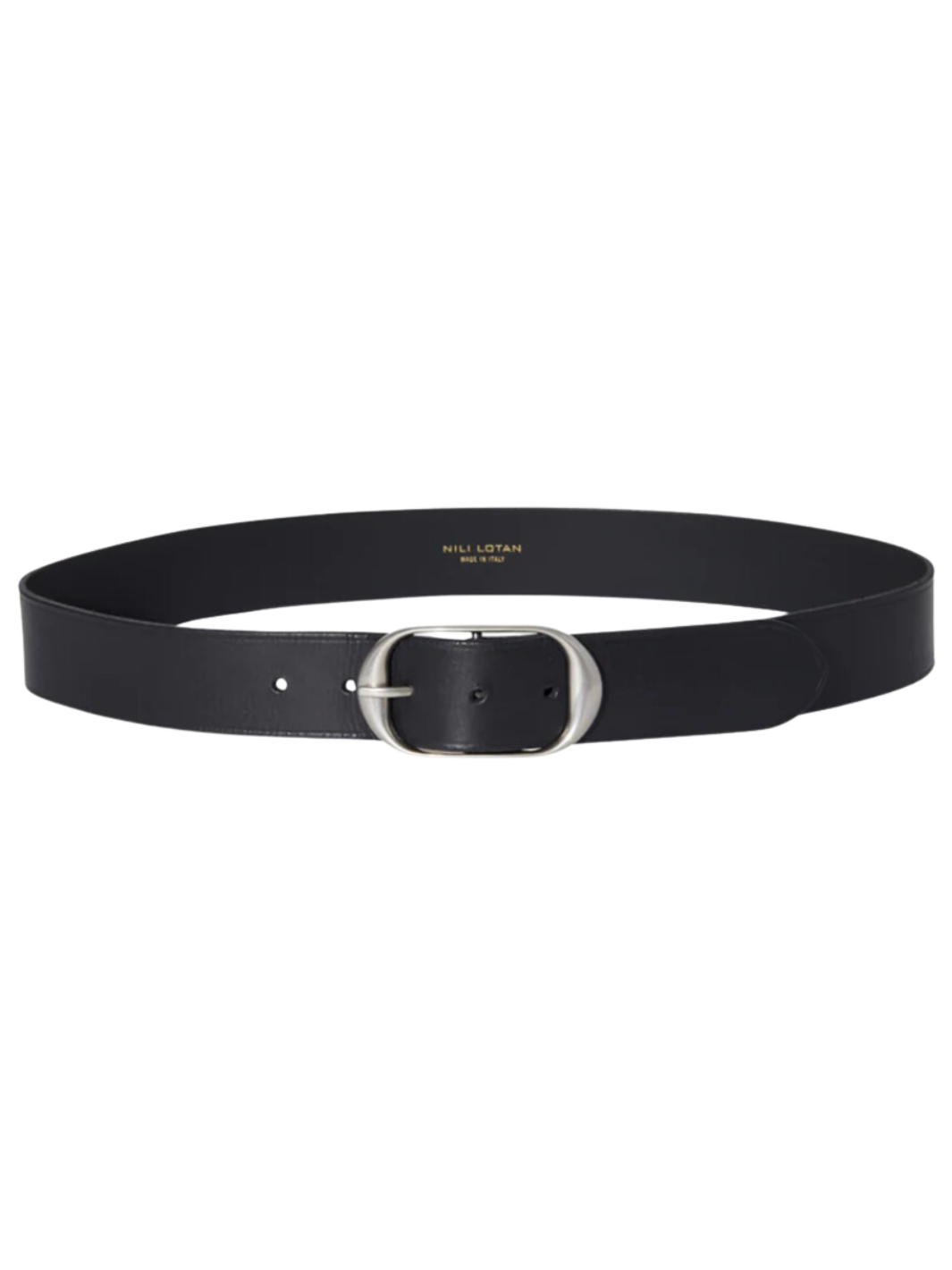 NILI BELT IN BLACK WITH ANTIQUE SILVER BUCKLE