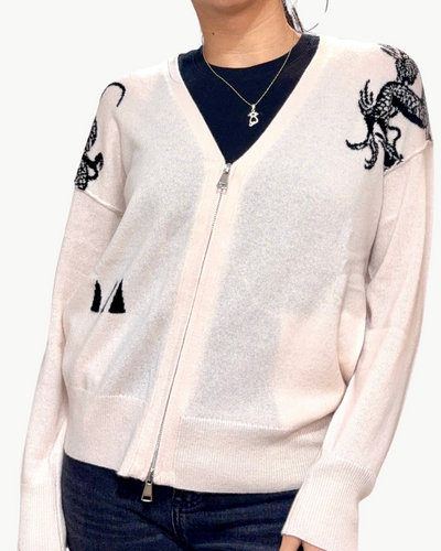 DRAGON ZIP BLOUSON IN IVORY