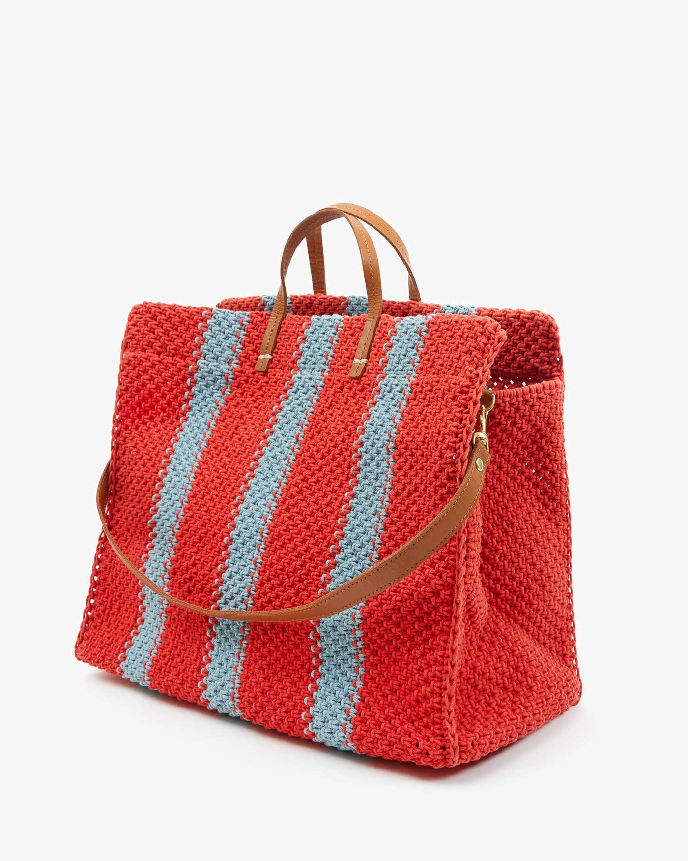 SUMMER SIMPLE TOTE CROTCHET STRIPE CIAO IN BRIGHT POP SUNFADED BLUE