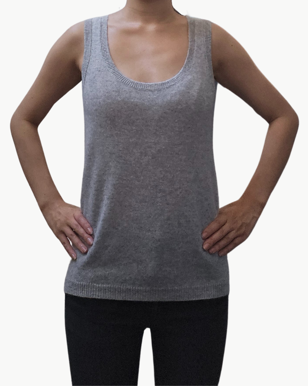 VIOLETTE CASHMERE TANK IN HEATHER GREY