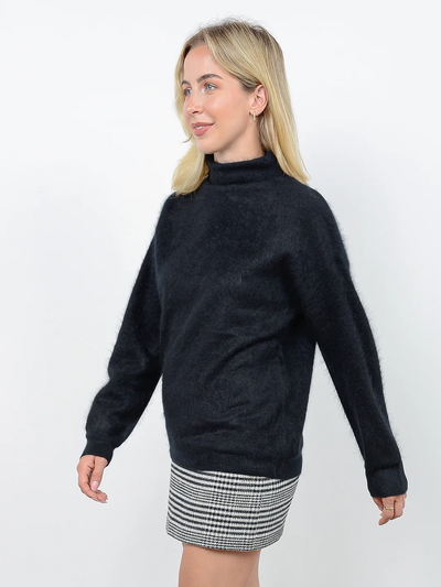 MORGAN CASHMERE MOCK NECK IN BLACK