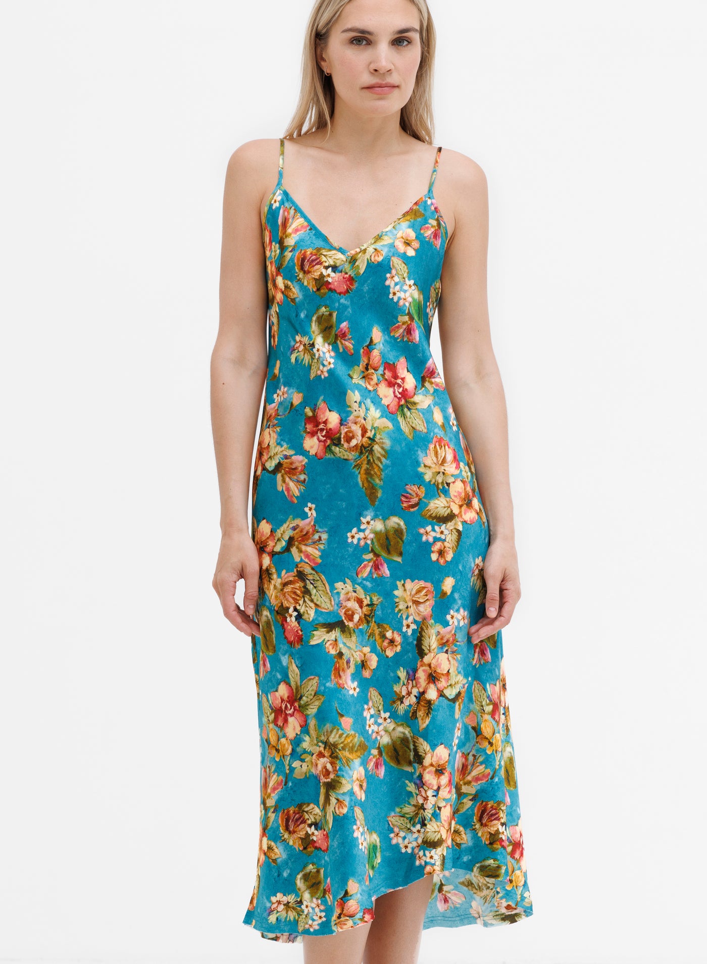 GO SLIP DRESS PRINTED IN BELLE FLEUR