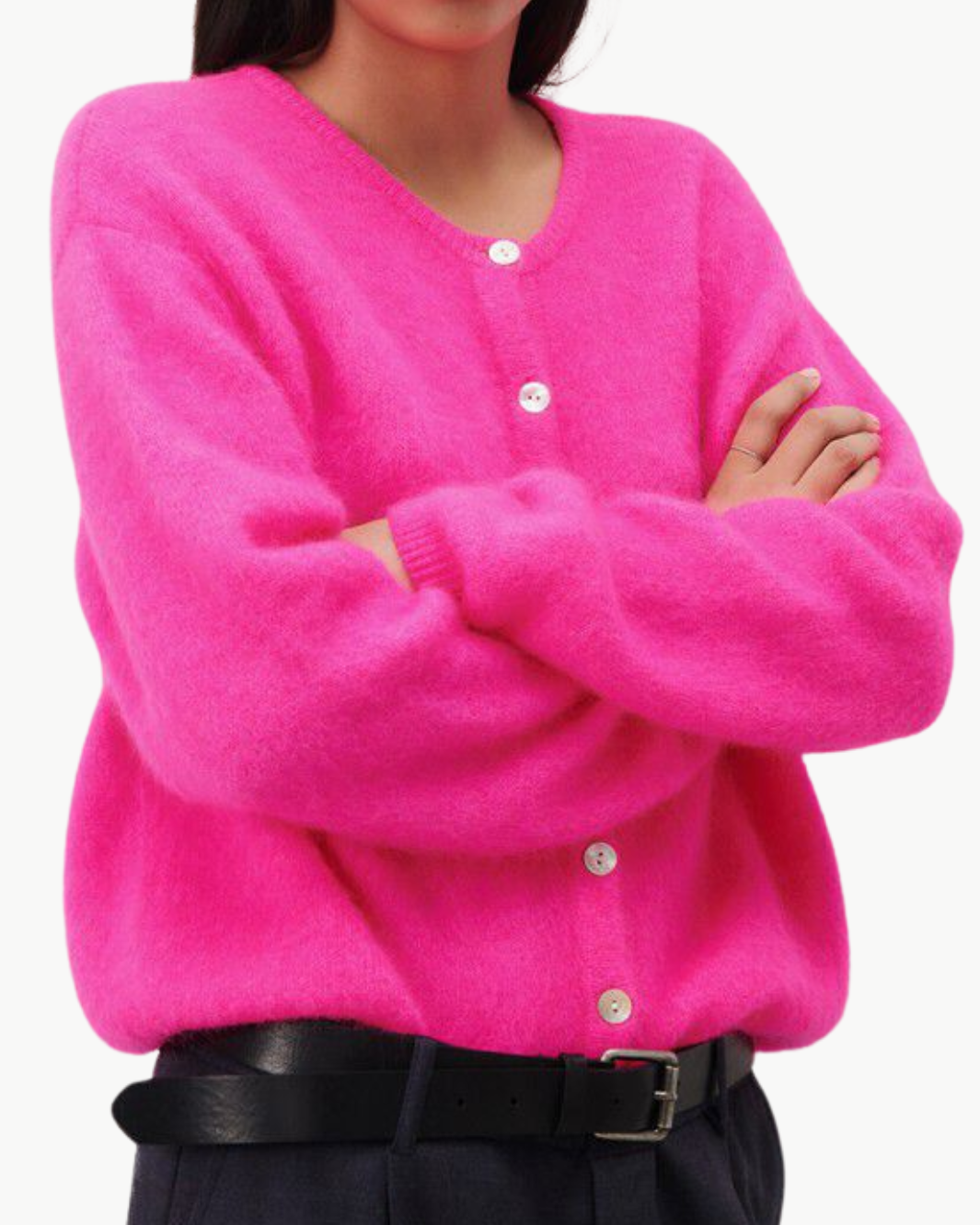 WOMEN'S CARDIGAN VITOW IN NEON PINK MELANGE