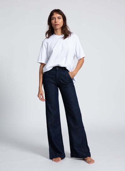 DENIM TROUSER IN INDIGO LINEN