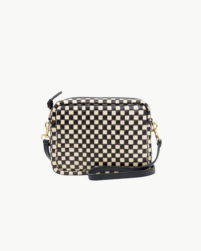 MIDI SAC WOVEN CHECKER IN BLACK AND CREAM