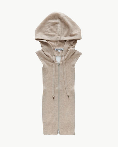 CASHMERE HOODIE DICKEY IN OATMEAL