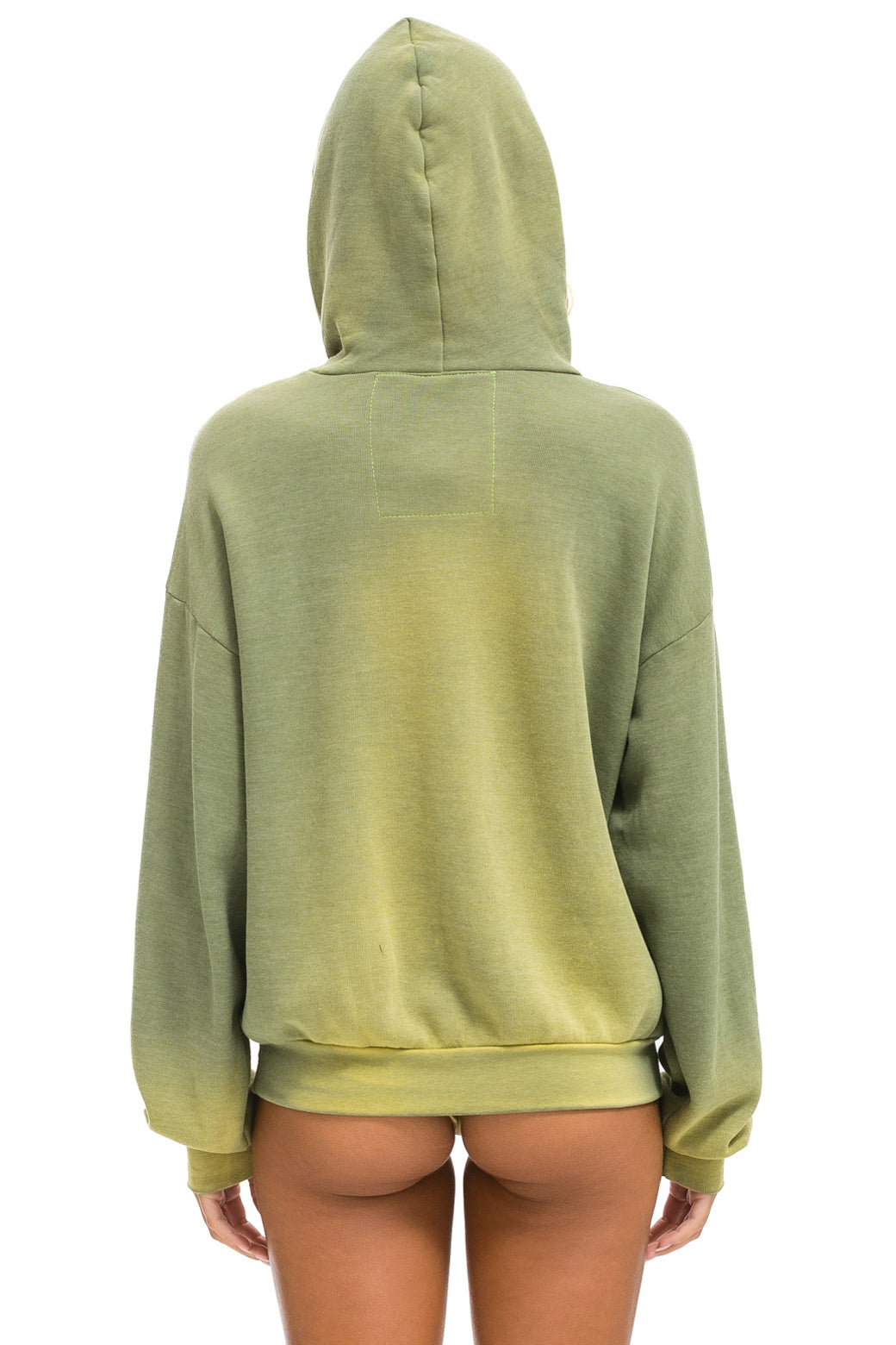 CALIFORNIA PALM PATCH RELAXED HOODIE IN FADED ARMY