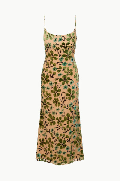 DIANNA DRESS IN MOSS FLORAL TAPESTRY