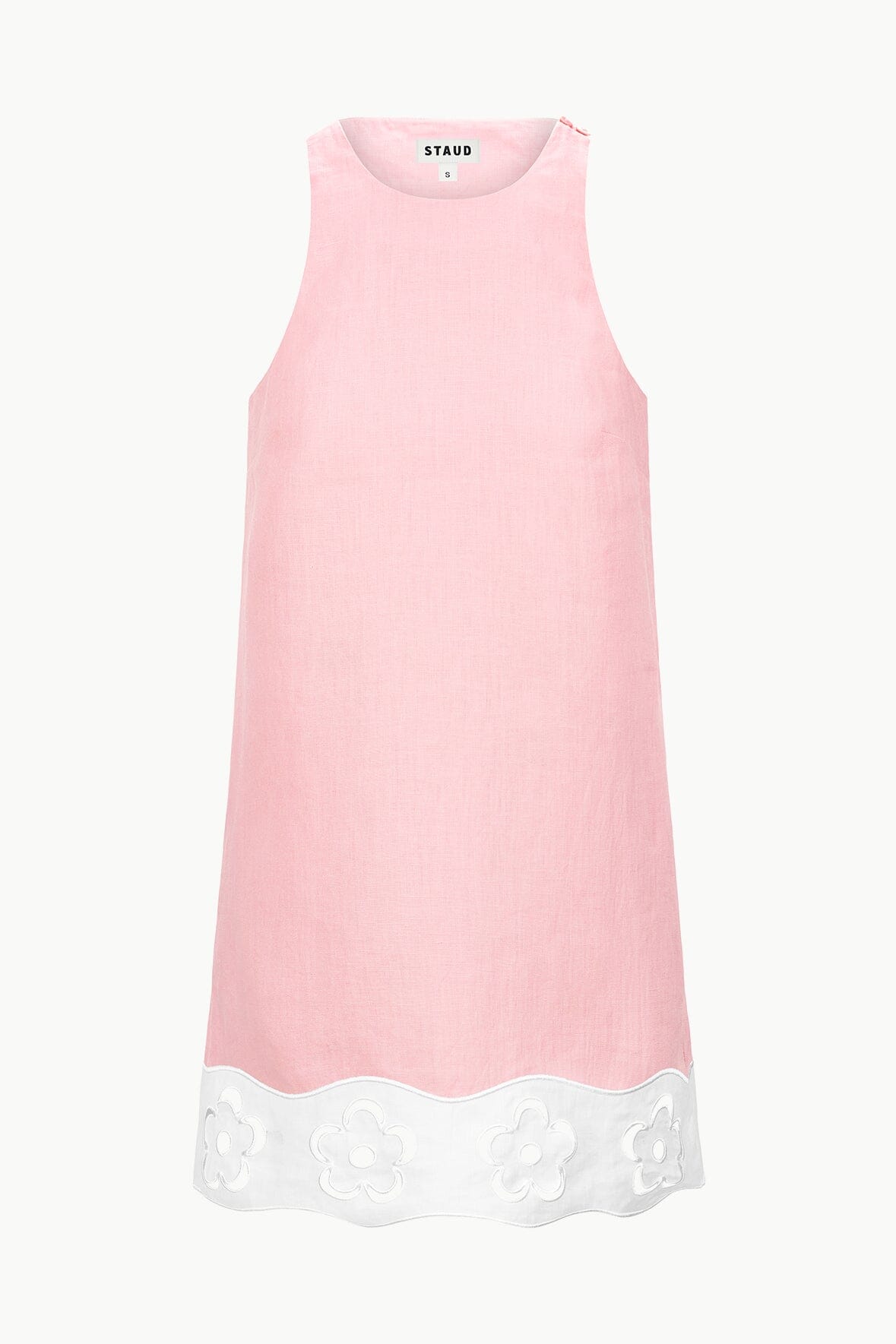 MIKA LINEN DRESS IN FADED BLUSH/WHITE