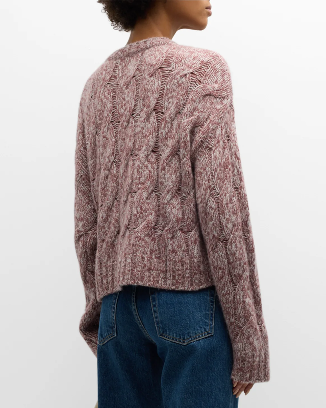 TRISTAN M MARLED CREWNECK PULLOVER IN MARLED CIMARRON