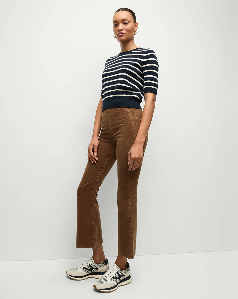 CARSON OFF-DUTY ANKLE FLARE PANT IN DEEP OCHRE