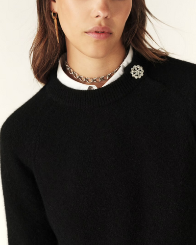 DOEL BUTTON COLLAR SWEATER IN NOIR