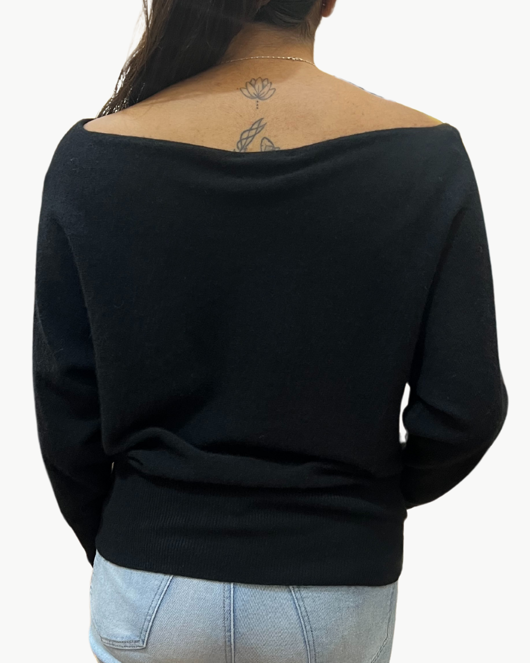 MIMI OFF-THE-SHOULDER SWEATER IN BLACK