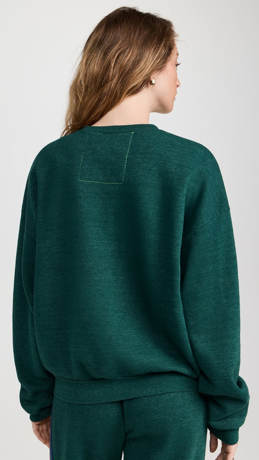 LOGO RELAXED CREW SWEATSHIRT IN FOREST