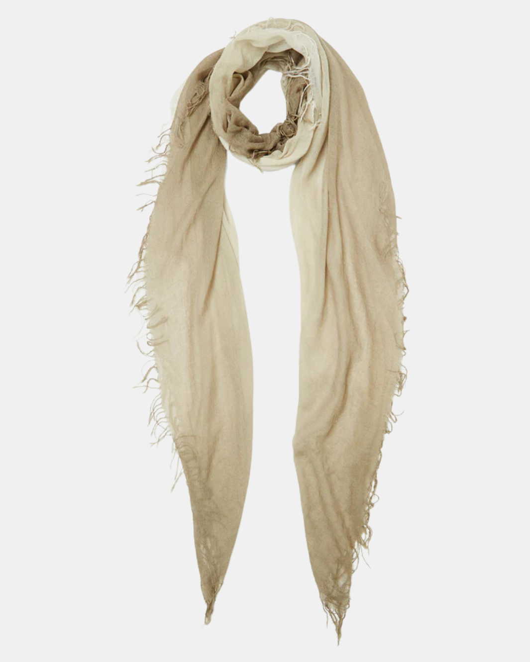 DIP-DYED CASHMERE AND SILK SCARF IN WALNUT/LUNAR ROCK