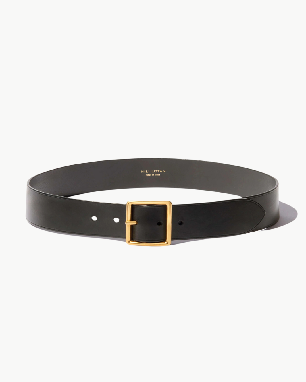 MARCELA BELT IN BLACK WITH ANTIQUE BRASS BUCKLE