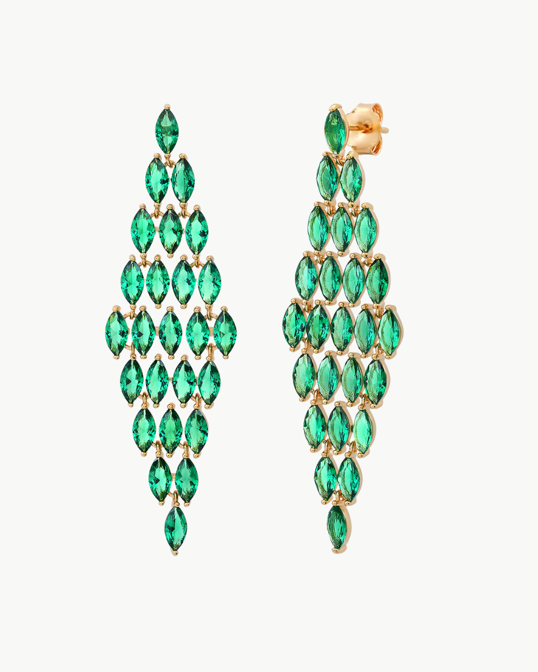 CASCADING MARQUIS EARRINGS IN EMERALD