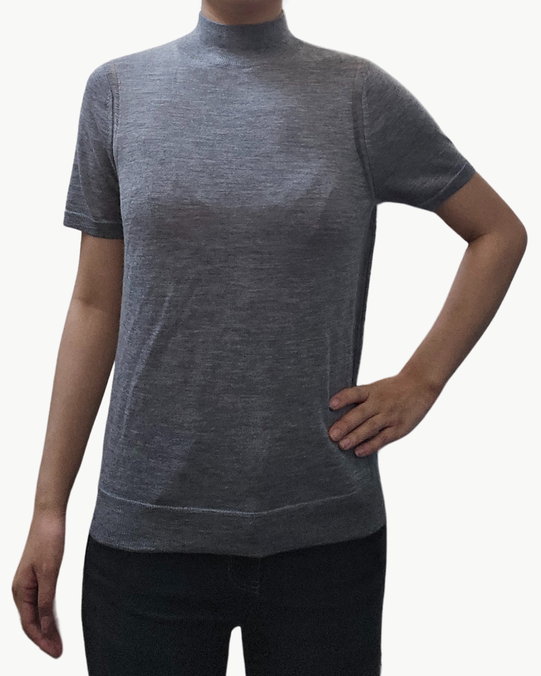 MARISSA CASHMERE TURTLENECK IN HEATHER GREY