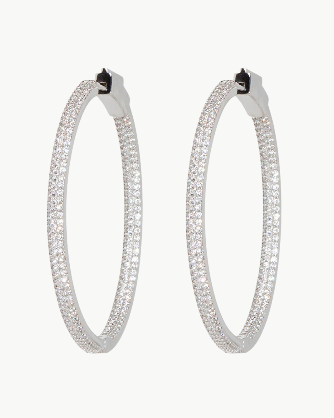 SLIM TIRE HOOP IN WHITE RHODIUM