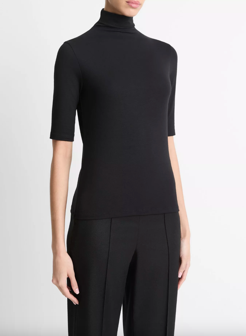 ELBOW SLEEVE TURTLENECK IN BLACK