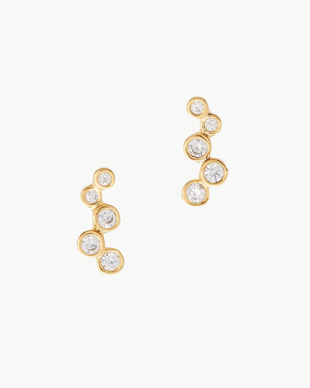 SMALL CZ CLIMBER POST EARRING IN GOLD