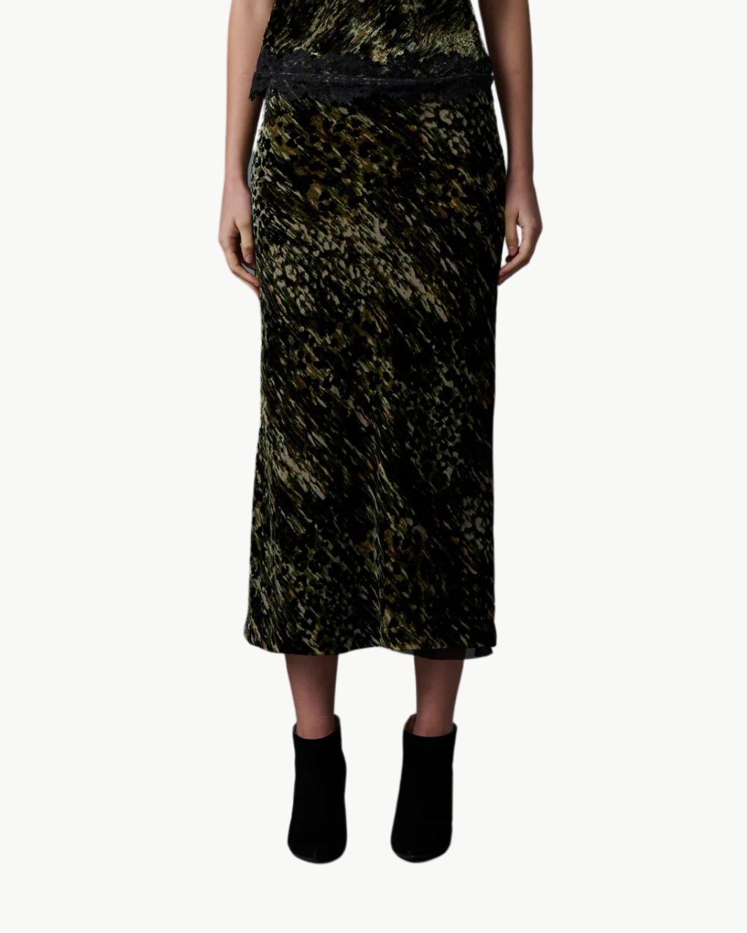 MIDI SKIRT IN VELVET UNDERGROUND