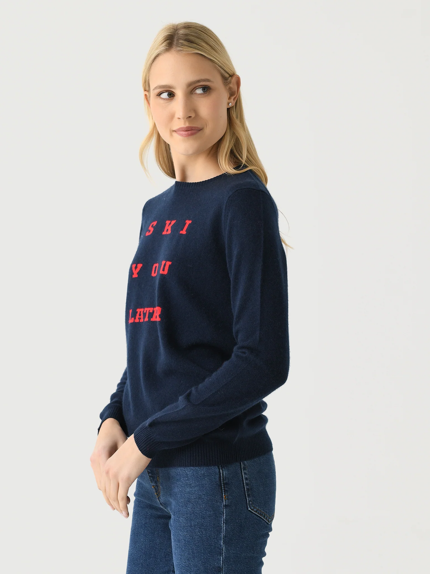 SKI YOU LATER CREW IN NAVY/CRIMSON