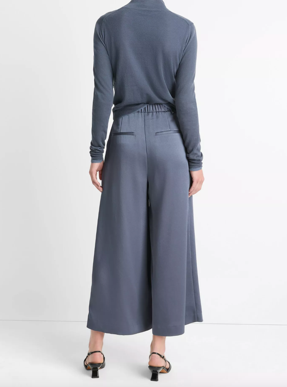 MID RISE SATIN CULOTTE IN DARK WATER