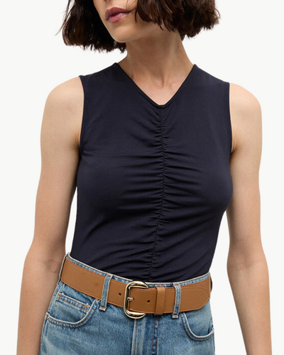 NEETA SLEEVELESS TOP IN NAVY