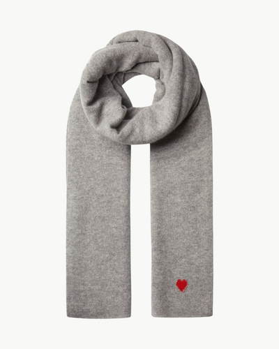 CASHMERE MINI HEART WRAP IN GREY HEATHER