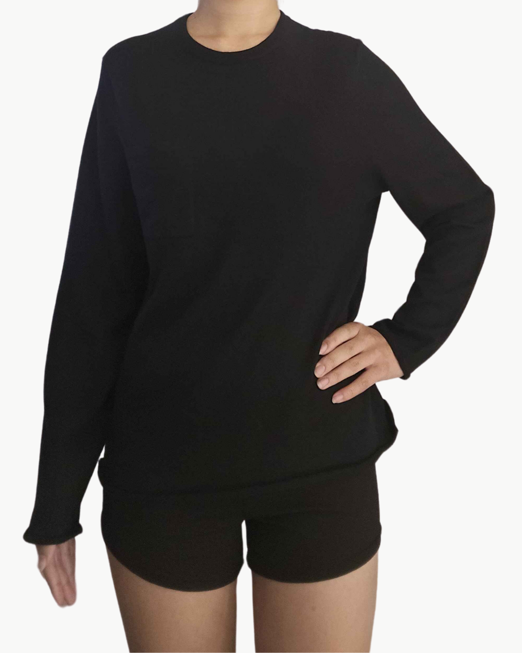 AINA CASHMERE T-SHIRT IN BLACK