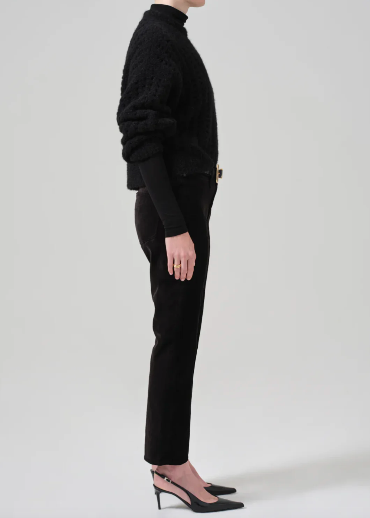 ISOLA CROPPED VELVET TROUSER IN BLACK