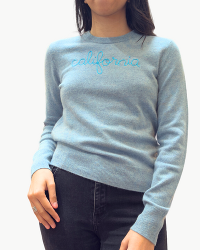 CREWNECK SEAFOAM HEATHER "CALIFORNIA"