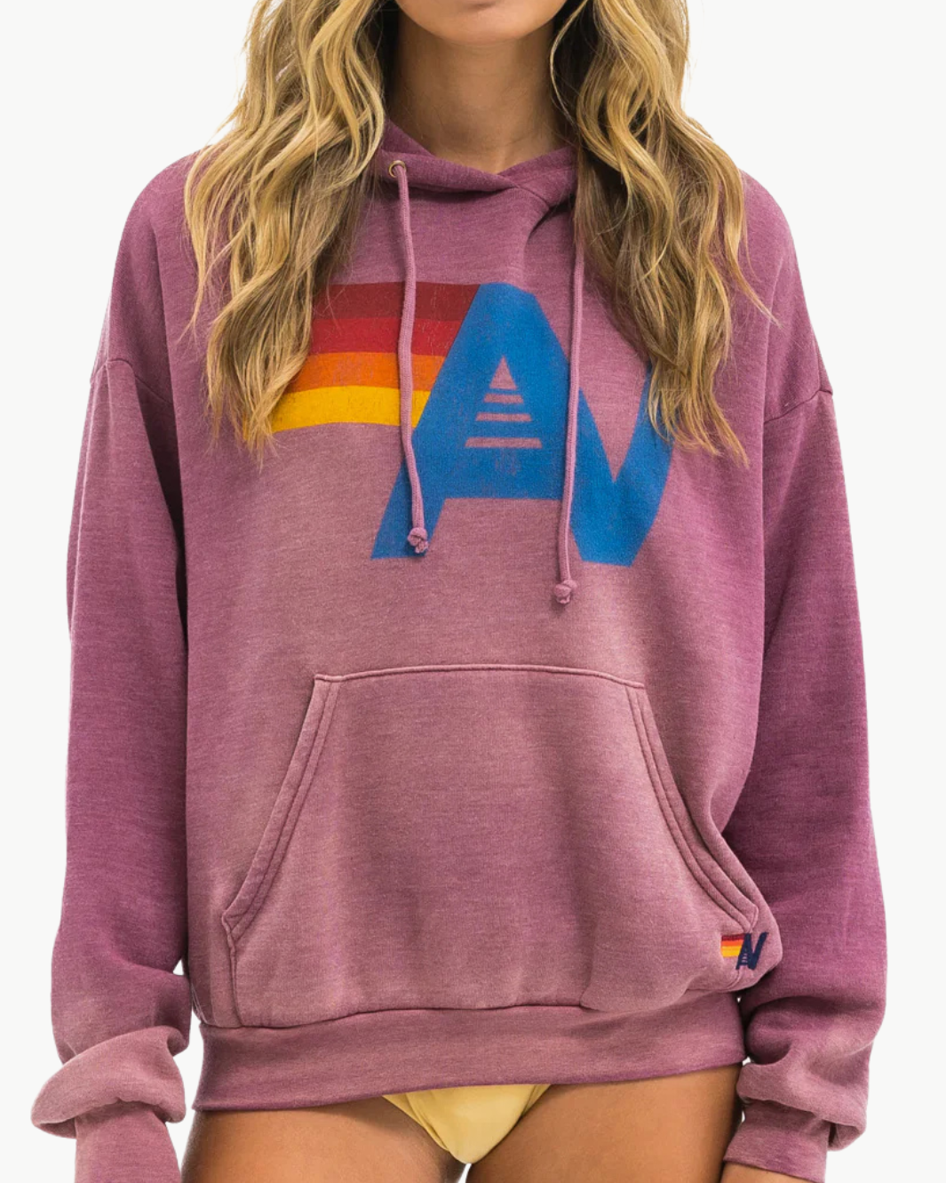 VINTAGE LOGO PULLOVER HOODIE IN FADED BERRY