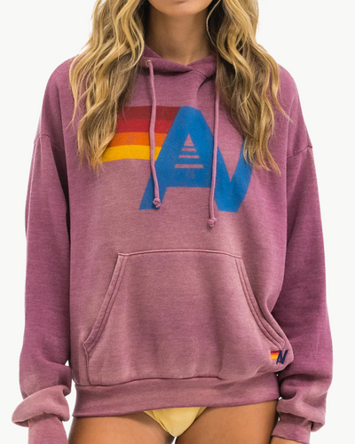 VINTAGE LOGO PULLOVER HOODIE IN FADED BERRY