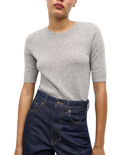 SHANA CASHMERE SWEATER IN HEATHER GREY