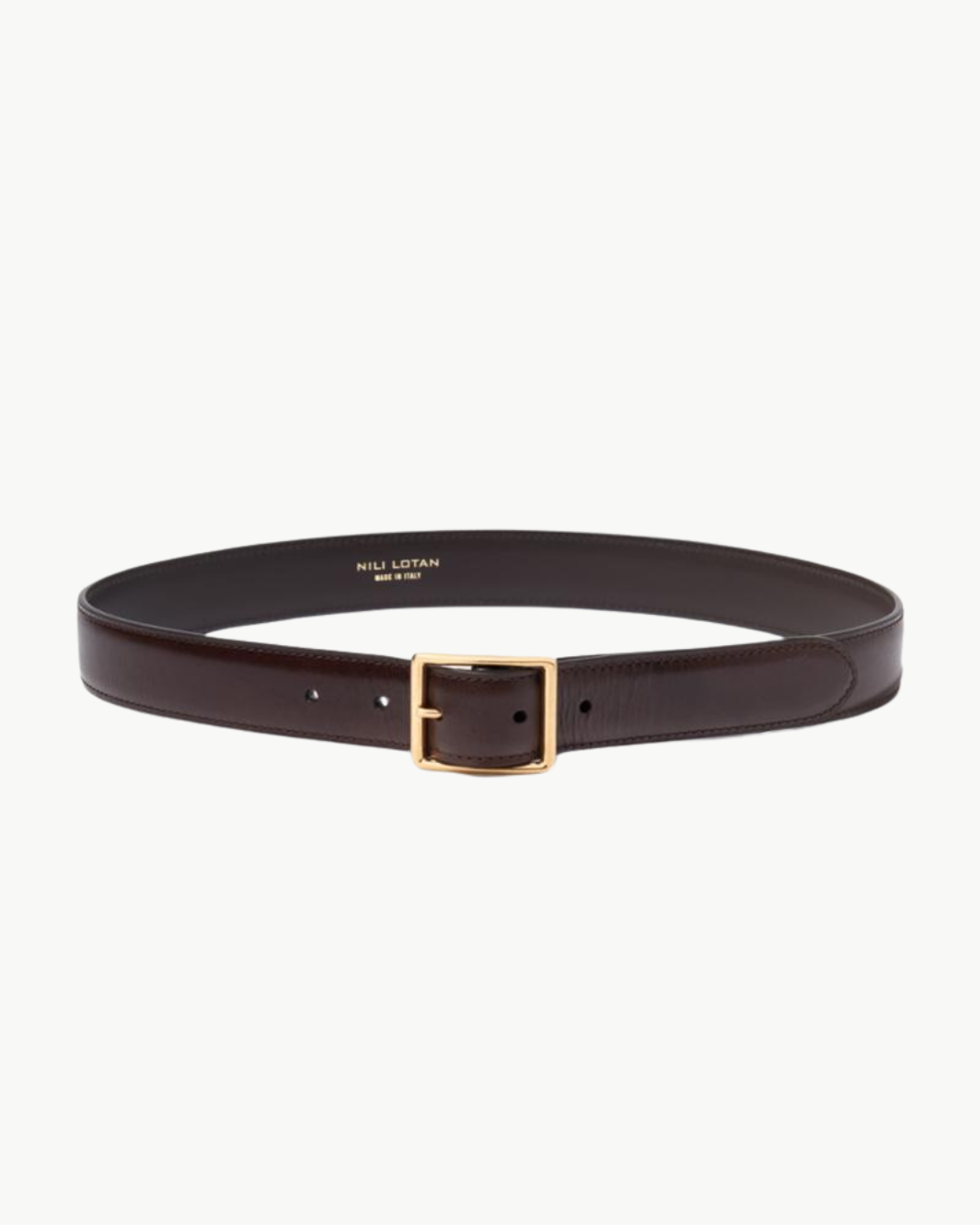 GABRIELE BELT IN ESPRESSO WITH ANTIQUE GOLD BUCKLE