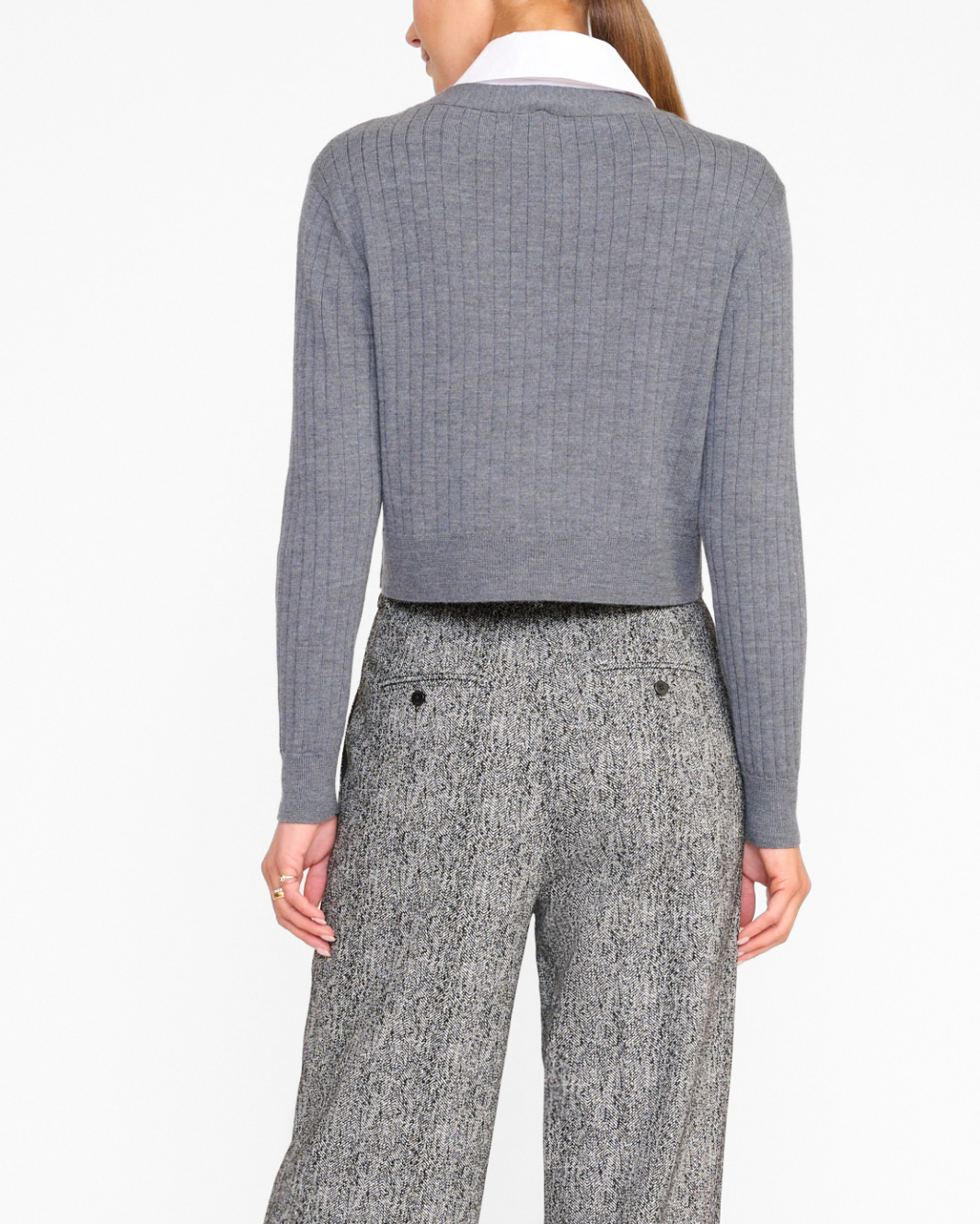 WALLIS SWEATER IN CHARCOAL/WHITE