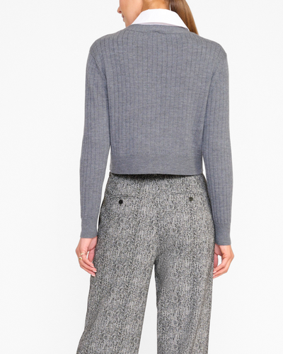 WALLIS SWEATER IN CHARCOAL/WHITE