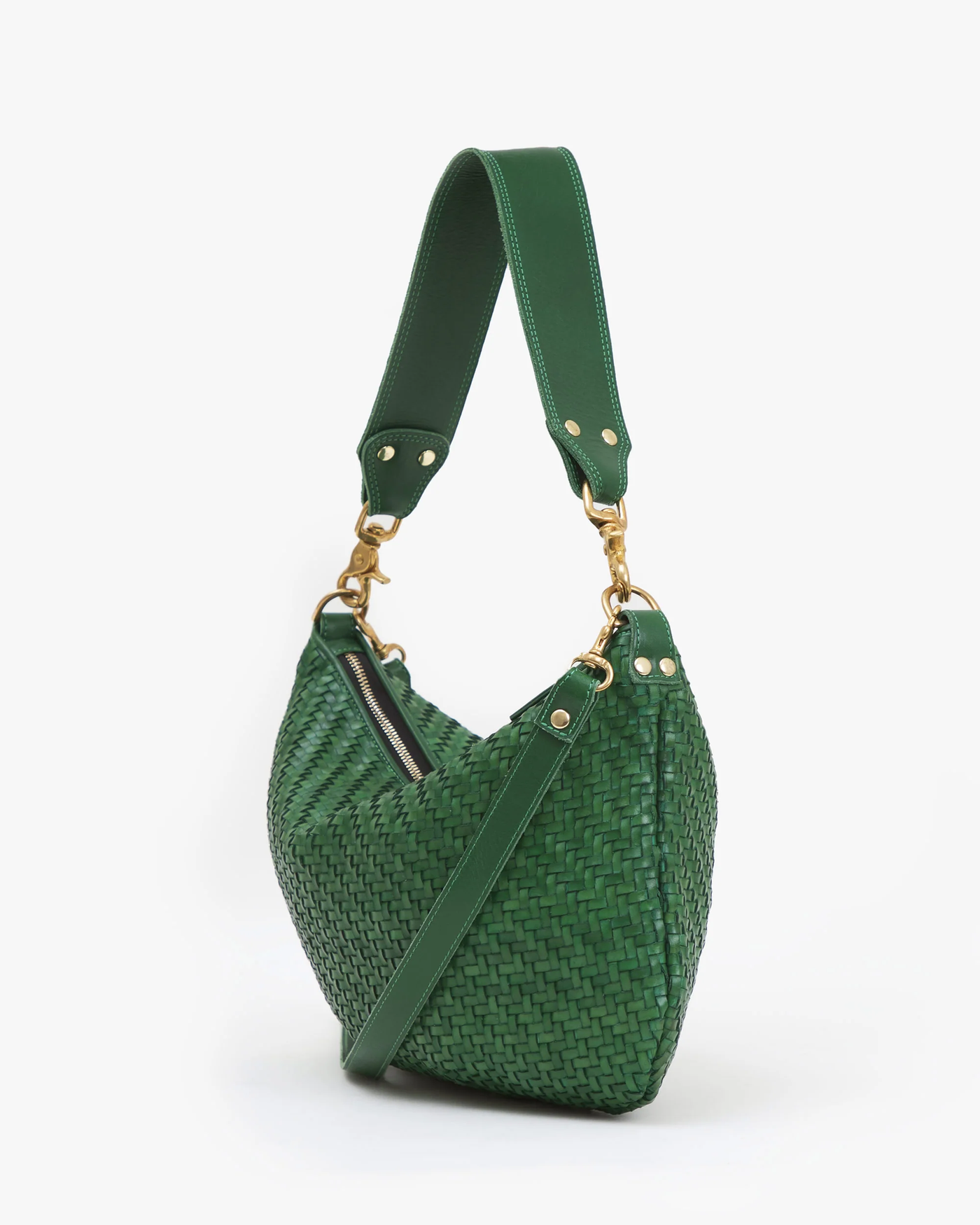 MOYEN MESSENGER IN EVERGREEN WOVEN ZIG ZAG