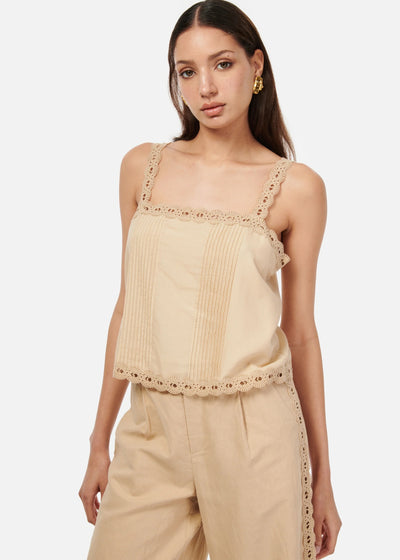 ALESSANDRA COTTON CAMISOLE IN IRISH CREAM