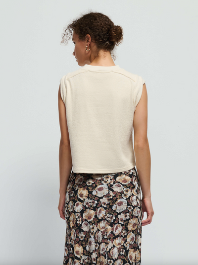 MAE ROLLED SLEEVE TANK IN CREAM