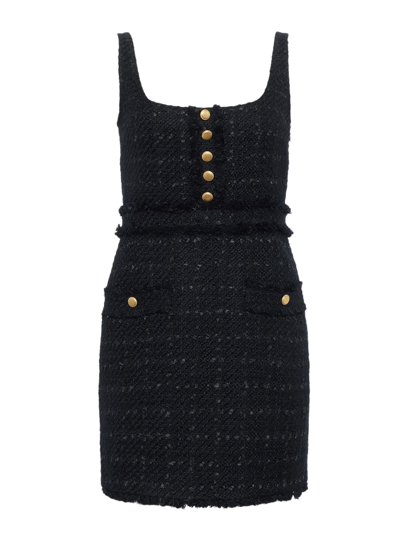 VALLI SQUARE NECK MINI DRESS IN BLACK