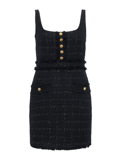 VALLI SQUARE NECK MINI DRESS IN BLACK