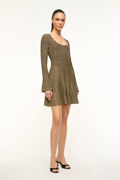 RAQUEL DRESS IN METALLIC GOLD