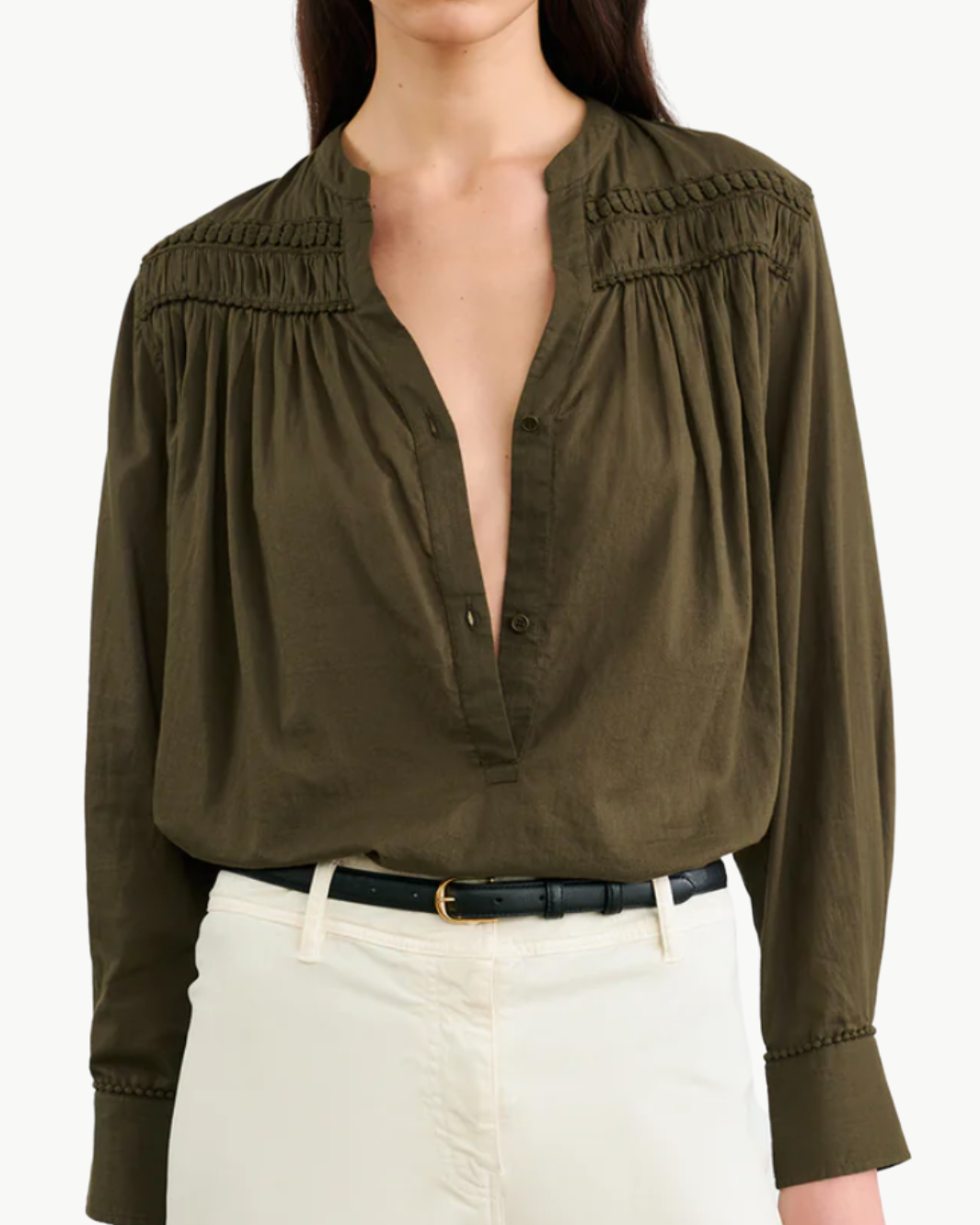 CLARYS TOP IN OLIVE GREEN