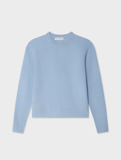 CASHMERE WAFFLE SWEATSHIRT IN ICY BLUE