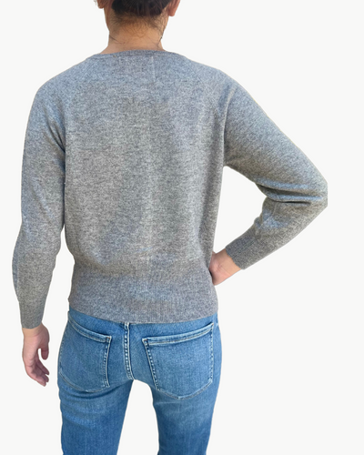 SHRUNKEN CARDIGAN IN MID GREY