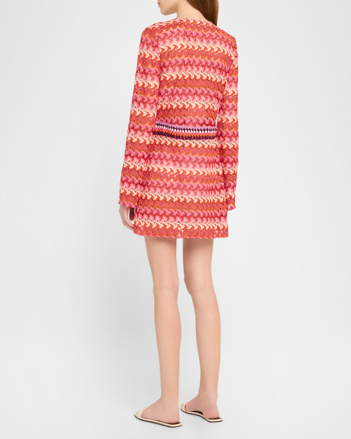 CARRA DRESS IN PINK CHEVRON