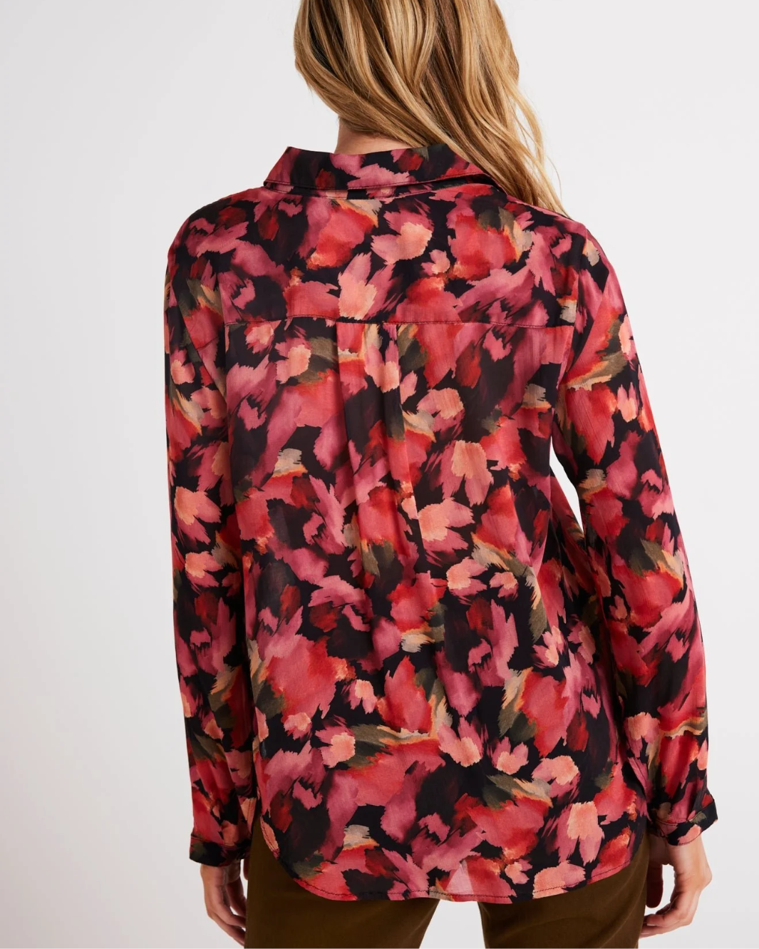 FULL BUTTON DOWN HIPSTER SHIRT IN AUTUMN BLOOM PRINT